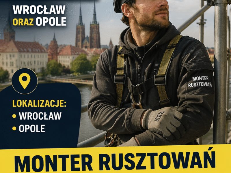 Monter rusztowań / pomocnik - POLSKA - Wrocław - Opole do 45zł/h netto - PB