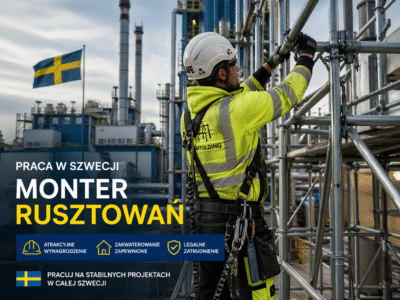 Monter rusztowań / pomocnik - SZWECJA rotacja 3/2, 4/2 - Samolot - zakwaterowanie